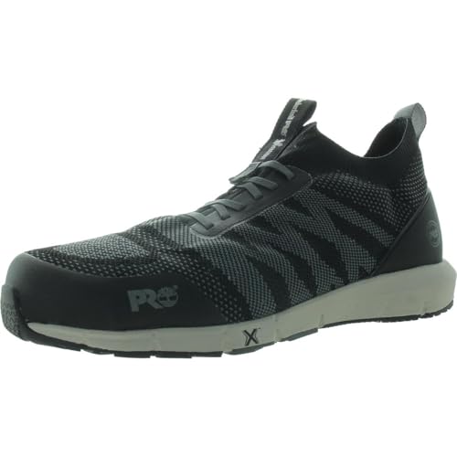 Image of Timberland PRO Radius Knit Composite Safety Toe Work Shoes - Rubber Outsoles - Moisture Absorbent - Breathable Black /Grey 10.5 D - Medium