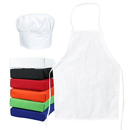 Tessa's Kitchen Kids -Child’s Chef Hat Apron Set, Kids Size, Children’s Kitchen Cooking