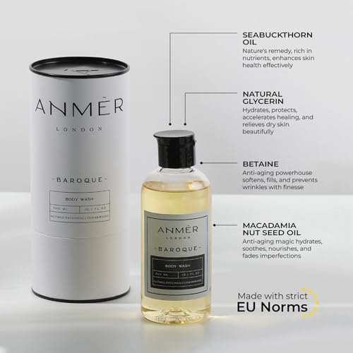 Image of LONDON Baroque Luxury Body Wash Shower Gel for Men & Women | Moisturizing with Natural Oils | Gentle on Sensitive Skin | 300 ml