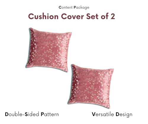 Image of RD TREND Premium Velvet Cushion Covers Set of 2 | Soft Decorative Throw Pillowcases for Sofa, Bed & Living Room | Cushion Cover 24 inch x 24 inch (60x60 cm) Dusty Rose