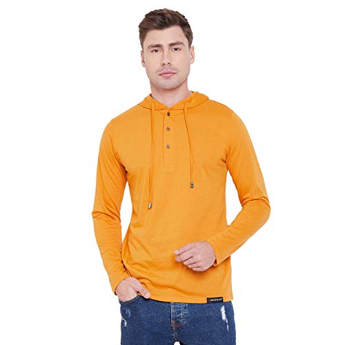 Image of LE BOURGEOIS Men Solid Regular Fit Hooded Neck Full Sleeve Cotton Sweatshirt Hoodie T-Shirt