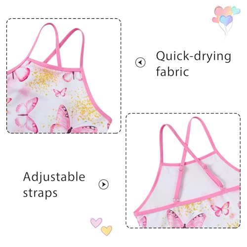 Image of Girls Tankini Swimsuit Mermaid Bathing Suits Criss-Cross Strap Adjustable Summer Beach Two Piece Swimwear Size 4-12