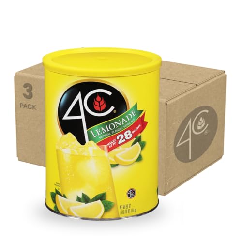 4C Powdered Drink Mix Cannisters, Lemonade, 28 Quarts, Family Sized Cannister, Thirst Quenching & Refreshing Flavors (Lemonade, 58.0 Ounce (Pack of 1)) image 4