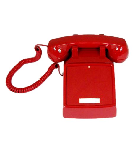 Teléfono fijo rojo con cable Cortelco miniatura 1