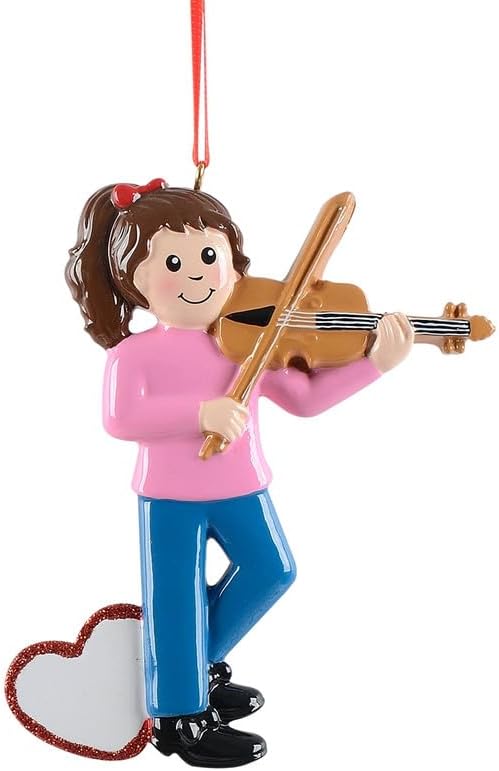 Adornos de instrumentos personalizados, adorno de música personalizado para violín niña, adorno de árbol de Navidad personalizado, adornos de
