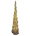 Affordable, Collapsible 65" Lighted Christmas Trees in Gold/Silver for Small Spaces with Timer
