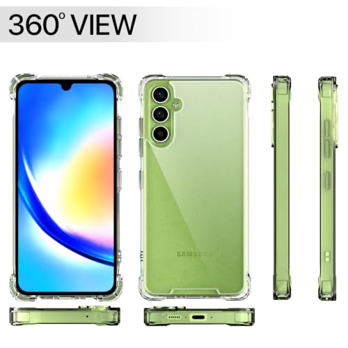 Image of Outlouders Back Cover for Samsung Galaxy A34 5G Clear Transparent PC + TPU Bumper Case with Raised Edges for Shockproof Protection (Transparent)