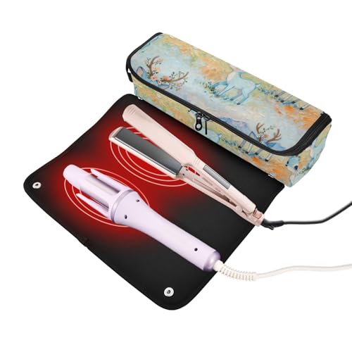 Funda y bolso organizador para herramientas de cabello resistentes al calor 15-16 pulgadas con diseño de ciervo en safari miniatura 2