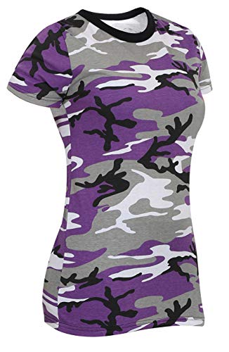Rothco Womens Long Length Camo T-Shirt, Ultra Violet Camo, Small