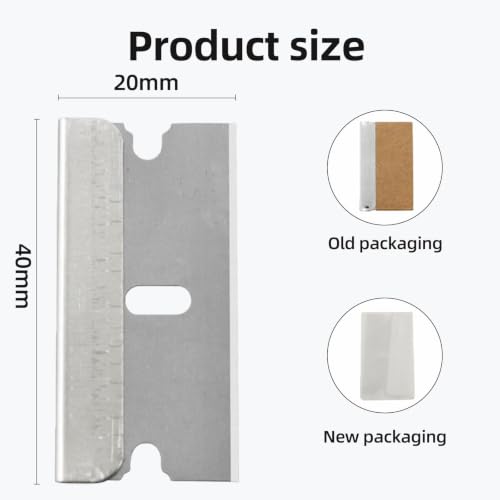 Image of 100Pcs Stainless Steel Scraper Blades for Glass Cleaning