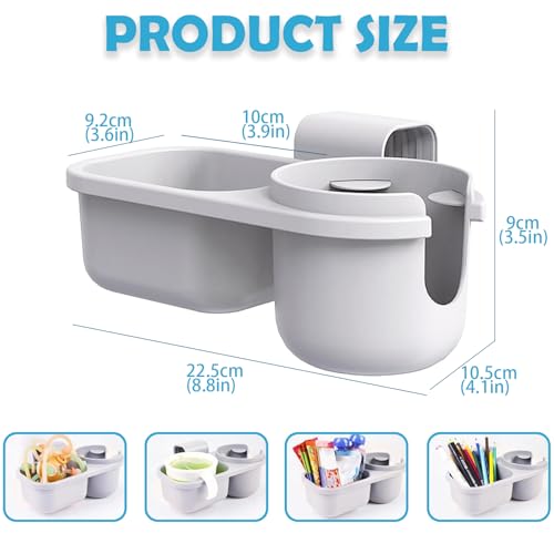 Image of Universal Kids Car Seat Snack Tray, 2 in 1 Cup Holder Snack Tray, Travel Tray for Toddlers Car Seat, Toddler Travel Essential Car Seat Accessories for Snacks, Toys, Books, Drink
