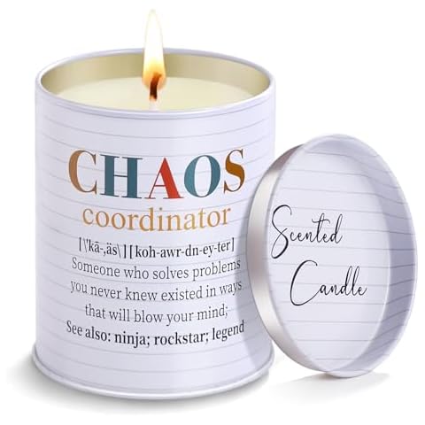 Chaos Coordinator Gifts for Women, Thank You Gifts Teacher Appreciation Gifts for Women Gifts for Coworkers, Boss, Teacher, Employee, Farewell Gifts for Coworkers,Chaos Coordinator Candle(10oz) Cover