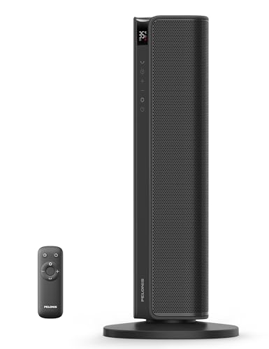 PELONIS Tower Heater Electric Fan 2000W with Remote Control 2S Fast Heating 75 Oscillation ECO Mode Overheating Tip-Over Protection Quiet Ceramic Heater for Bedrooms Offices