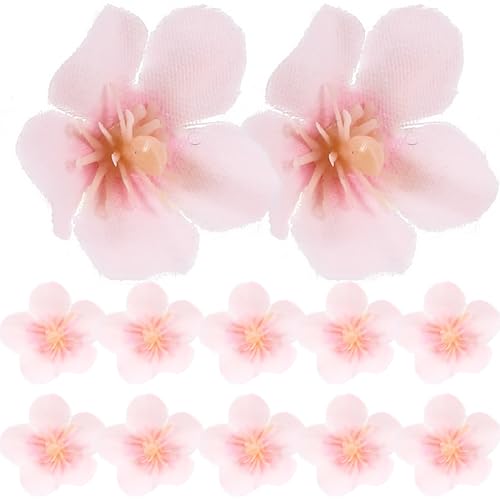 VANZACK Flores Artificiales de Seda de Cerezo 50 Pétalos Rosa Claro para Manualidades DIY, Decoración de Bodas y Fiestas, Cabezas de Flor Oriental Falsas en Paquete