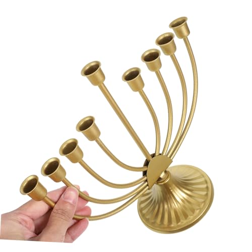 Support à bougies rétro multi-têtes 23 cm pour Hanoukka et maison - 4