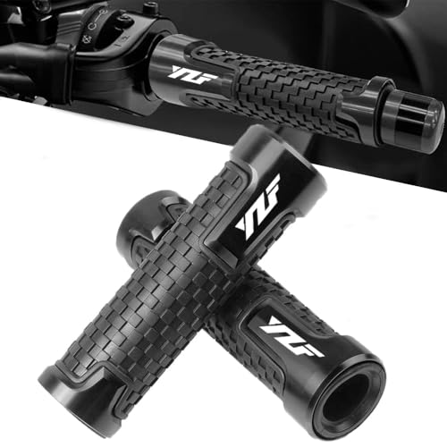 Universal Lenkergriffe 22mm 7/8’ -2Pcs Motorrad Griff in Gummis Für YZF-R6 YZF-R125 YZF-R3 YZF-R6 YZFR-7 2000-2022 (Schwarz