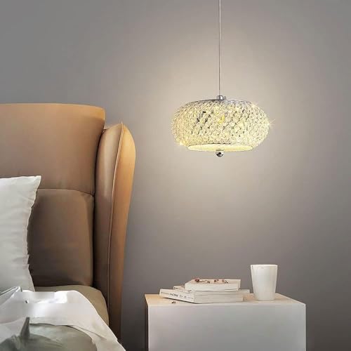 Lámpara colgante de cristal para techos pequeños que optimiza la luz en comedores oscuros 7