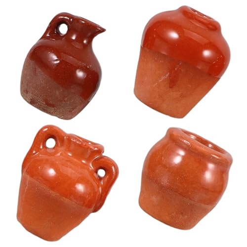 TOYANDONA 4 Pezzi Vaso Di Fiori Impianti Vasi Vegetali in Ceramica Vaso Bocciolo D'epoca Mini Vasi Per Piante Mini Fioriere Pentola Di Piante Rustiche Pentola Vegetale Vintage Caffè Ceramica