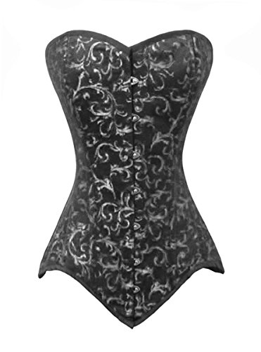 Luvsecretlingerie Heavy Duty 26 Double Steel Boned Waist Training Brocade Long Torso Overbust Shaper Corset #8151