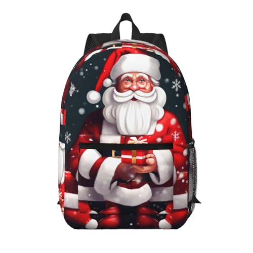 Sac à dos de voyage portable pour ordinateur et sorties quotidiennes à motif Père Noël