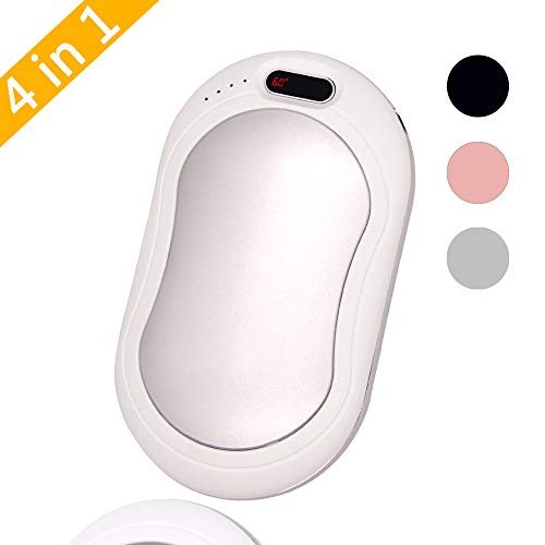 Aolantai Rechargeable Hand Warmers 4-in-1 10000mAh Battery Charger with Vibration Massage Emergency Light,Portable
