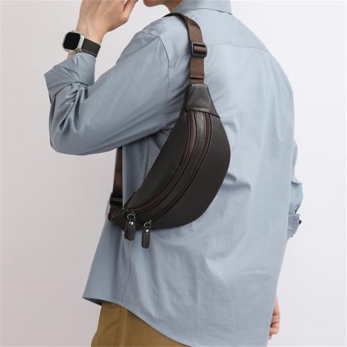 Image of Leather Chest Bag for Women, Crossbody Belt Bag Fanny Pack Purse Fashionable Waist Bags Handbag for Everyday Use Trip Walking Hiking