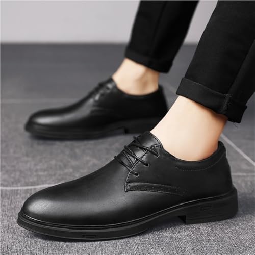 Men's Leather Casual Shoes Large Size Work Stitching Business Lace up3