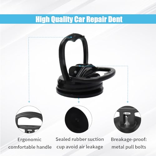 Image of 2PCS Car Dent Puller Kit Handle Lifter, Car Dent Puller Remover Tool, Powerful Suction Cup for Car Dent Repair, Glass and Tiles Lifting, and Objects Moving, Suitable for Most Car Models (Black)