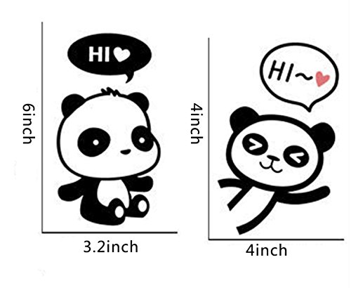 Adhesivos removibles para interruptores, 4 pandas caricatura miniatura 6