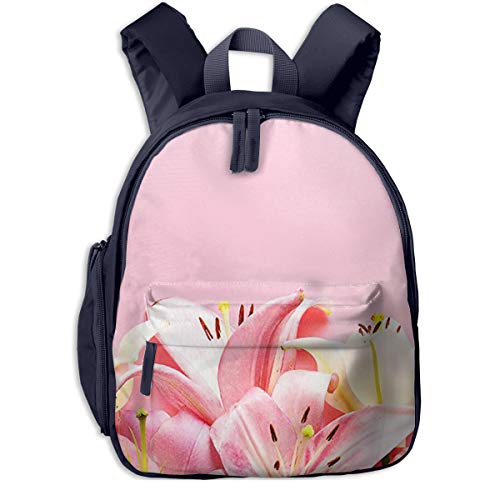 Preisvergleich Produktbild Kinderrucksack Hübsche rosa Lilien, Schulrucksack Für Mädchen Und Jungen Schultasche Schulranzen Teenager Backpack Daypack Freizeitrucksack Kinder Rucksack