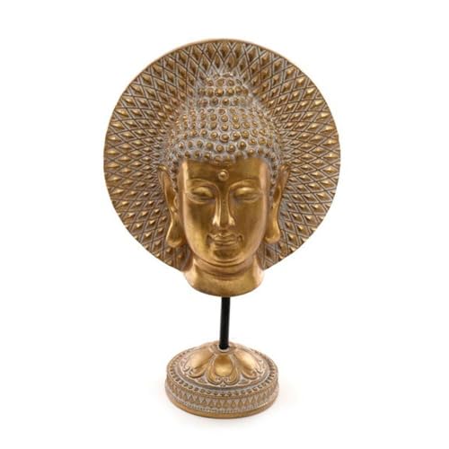 SiL Interiors Grand buste de Bouddha thaïlandais 32 cm – Finition dorée