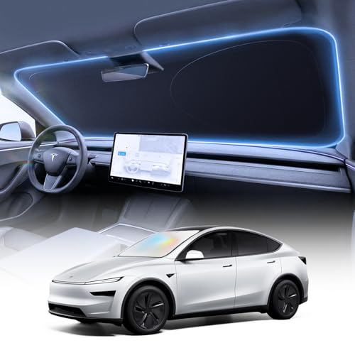 Amadaw Windshield Sun Shade | Double-Layer UV Block & Heat Insulation | Keeps Car Cool & Protects Interior, Foldable Reinforced Memory Steel Frame, Easy Storage with Bag, L Size 64' L x 34' W