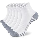 Airacker Athletic Quarter Socks with Cushion Running Ankle Socks for Men Women 6 Pairs