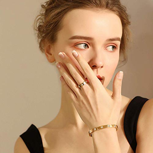 Aojun Fashion Classic 18K Gold Plated Titanium Steel Women Stacking Ring Best Gifts Couples Valentine'S Day thumb #2
