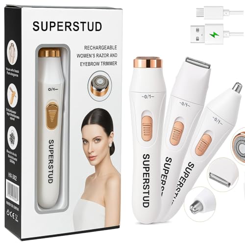 Image of Facial Hair Removal Machine | Trimmer For Women | Eyebrow Trimmer & Epilator | 2 In 1 Trimmer | 1-Year Warranty | Nose Hair Removal Machine - White (4, PORTABLE)