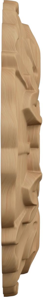 Ekena Millwork ROS09X09X01KEAL Large Kent Floral Round Rosette, 9 1/4" W x 9 1/4" H x 1 1/8" P, Alder