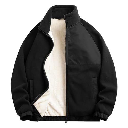 Manteau moto pu homme col montant ZDJSWJ fini cuir et fourrure