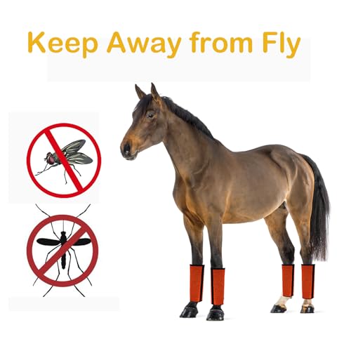 Image of 4 Pack Mesh Fly Boots for Horse Loose Breathable Horse Leggins Protective Horse Leg Wraps Protective Horse Leggings for Preventing Flies Bites (A)