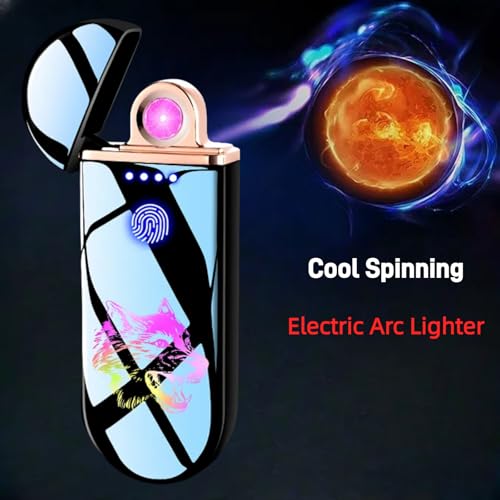 Encendedor Eléctrico Recargable Spinning Arc Negro miniatura 2