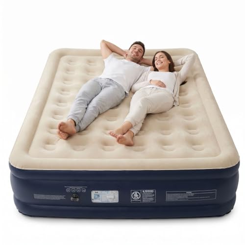 Image of SENNOUL Air Mattress Queen with Built in Pump,18 inch Raised Blow up Bed,800lb
