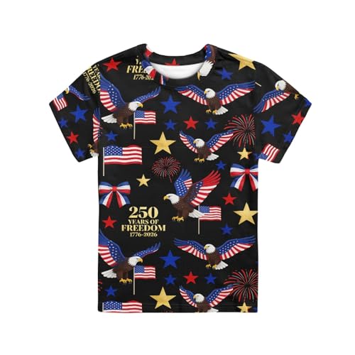 Image of Kids Graphic T-Shirt Boys Girls Novelty Tees Top Short Sleeve Shirts Summer Blouses 3-16