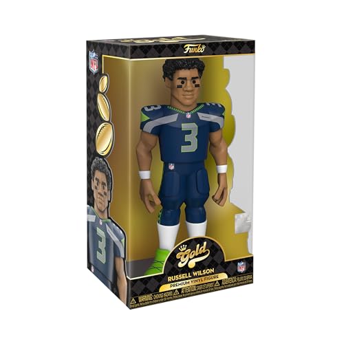 Funko Gold 12 NFL Russell Wilson figura de acción coleccionable Seattle Seahawks variante Chase