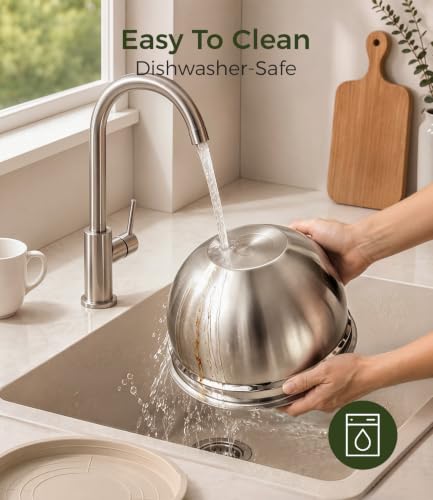 RFAPPMV Stainless Steel Mixing Bowls: 6-Piece Prep & Storage Set with Lids - image 6