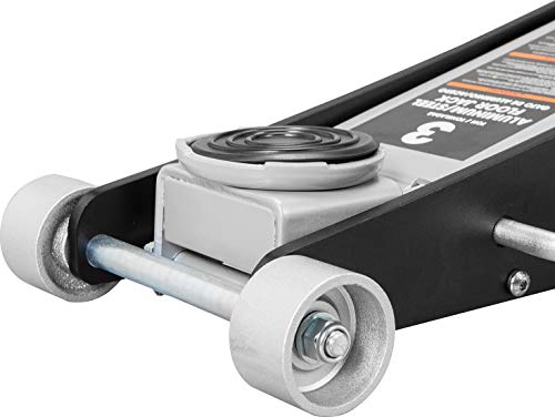 Torin At830011Lb Hydraulic Low Profile Aluminum And Steel Racing Floor Jack With Dual Piston Quick Lift Pump, 3 Ton (6,000 Lb) Capacity, Black #TOP3