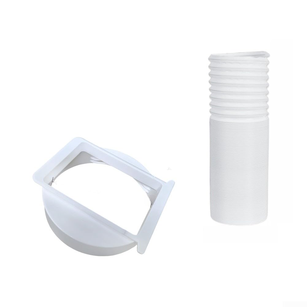 Manguera de aire acondicionado portátil con conector, kit adaptador de conducto flexible de 150 cm, ABS resistente al calor y construcción de alambre de acero para refrigeración del hogar y la oficina