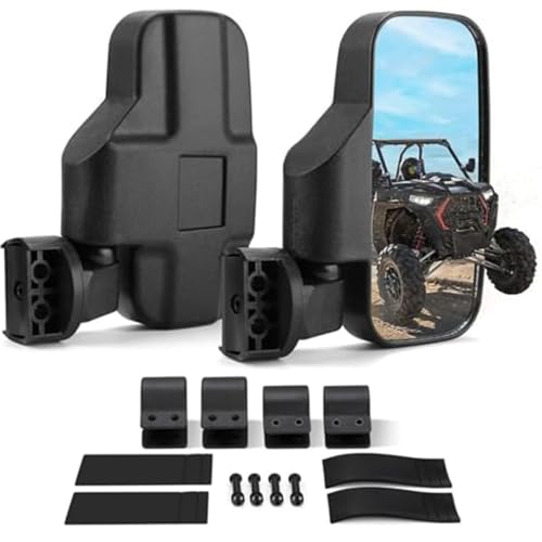 LXTICVV UTV Rear View Mirror for Kawasaki Ridge Crew HVAC 6 Seater 2024-2026 Adjustable Wide View Center Mirror Roll Cage Mirror for UTV Stable Clamp Mount Design Suitable for Off Road Riding
