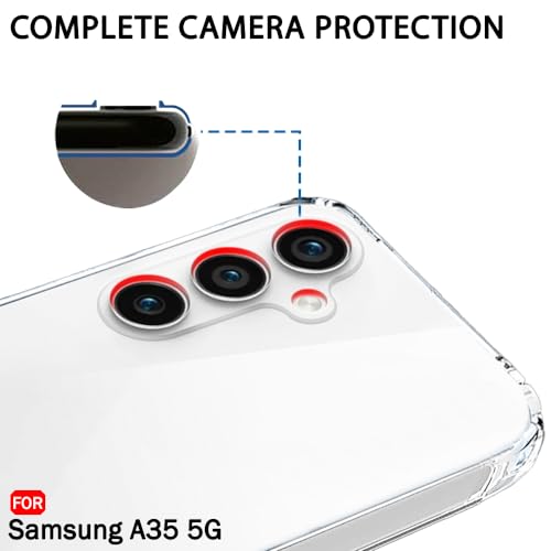 Image of TheGiftKart Back Cover Soft Case for Samsung Galaxy A35 5G | Best Camera Protection | Inbuilt Dust Plugs & Anti-Slip Grip | Ultra Clear Slim Back Cover Case for Samsung A35 5G (Silicone, Transparent)