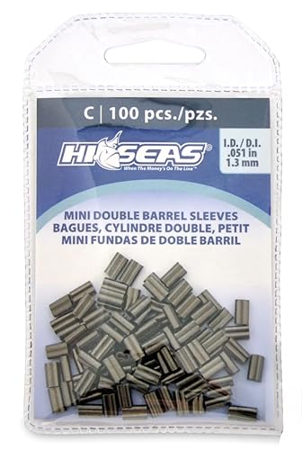Hi-Seas Mini Double Barrel Copper Crimp Sleeves, 1.3 Millimeter Inside
