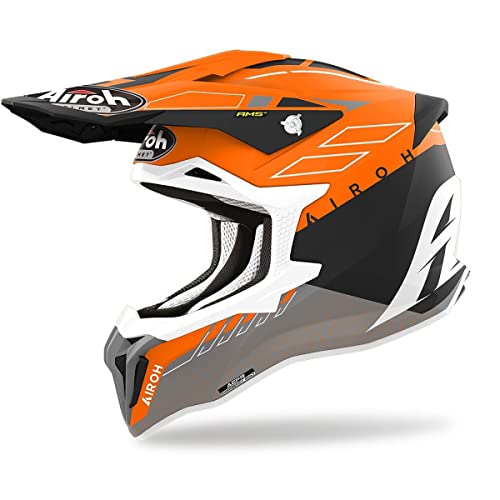 Airoh STRYCKER SKIN ORANGE MATT XL pour pilote de moto cross