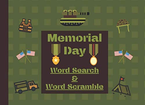 Memorial Day Word Search and Word Scramble: Puzzle activity book for kids and adults